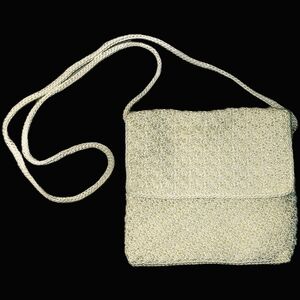 The Sak Vintage Y2K Crochet Crossbody Bag - Ivory/Cream Boho Minimalist